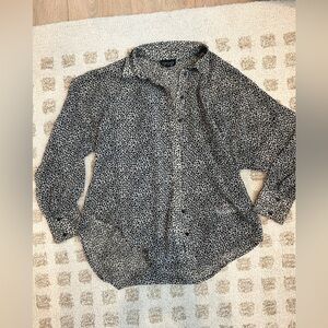 Topshop Black and White Star Ditsy Button-Down Shirt
